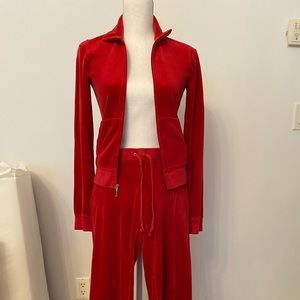 Juicy Couture Red Velour tracksuit - Size S/XS